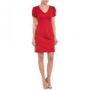 TRINA TURK- Deb Appliqué Sleeve V-Neck Dress Size 12